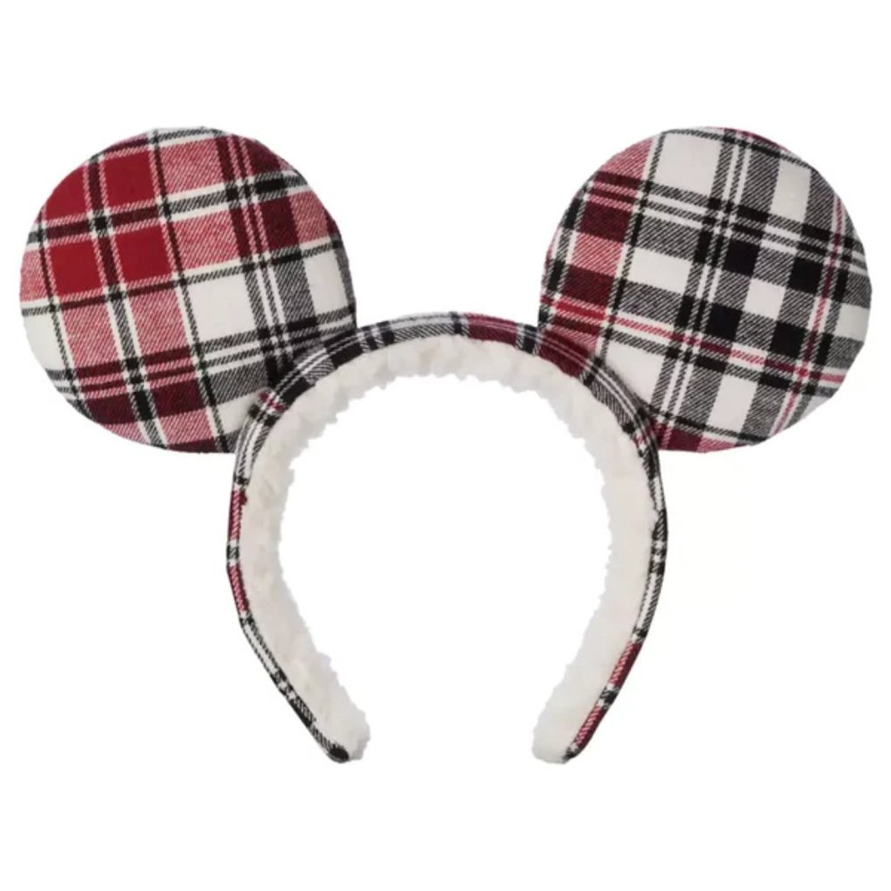 Disney Parks Mickey Mouse Plaid Christmas Ear Headband Holiday
